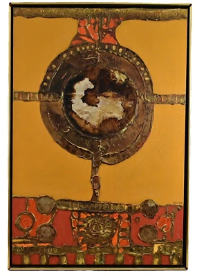 RALPH LEVESQUE Original Vintage Signed Modern Composition Abstract Oil Painting - Image 1 of 4