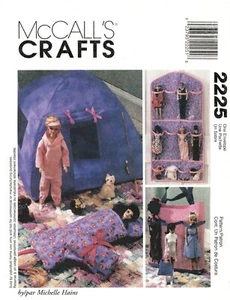 MCCALLS SEWING PATTERN 2225 11½” BARBIE FASHION DOLL ORGANISER ACCESSORIES, TENT - Picture 1 of 6