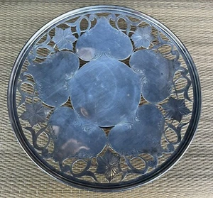 Jugendstil Sterling Silber Fuß Tablett Hickok-Matthewkerne 10" 292 Gramm - Bild 1 von 11