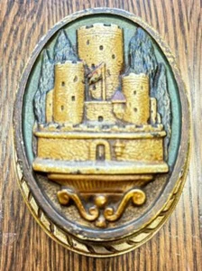 "EXTREM SELTENER GUSSEISEN HUBLEY CASTLE TÜRKLOPFER #616 4"" X 3" - Bild 1 von 6