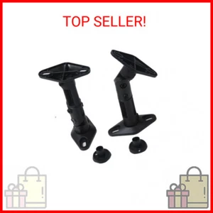 VideoSecu 2 Satellite Speaker Wall Ceiling Mounts Brackets 1EH (Black, 2 Pack) - Picture 1 of 2