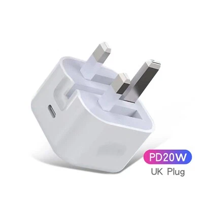 Premium 20W USB Type C PD UK Power Adapter Plug Fast Charger For Apple iPhone - Image 1 of 4