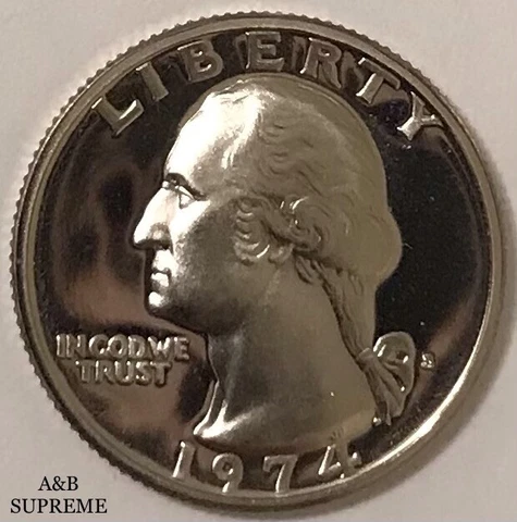 1974 S Washington Quarter Dollar Clad Gem Proof Cover