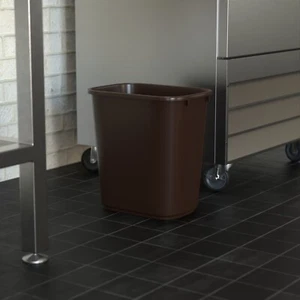 28 Qt / 7 Gallon Brown Rectangular Wastebasket / Trash Can Set of 6 - Picture 1 of 3