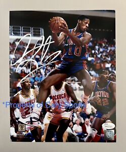 Dennis Rodman Autographed Detroit Pistons 8x10 Photo JSA Witness COA