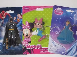 Disney Figures Key Chain - Cinderella, Minnie Mouse, BATMAN, Colorful Figures - Picture 1 of 8