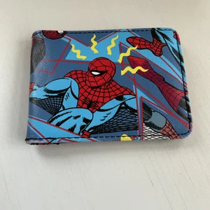BUCKLEDOWN Spider-Man Boy's Bifold ID Wallet Blue & Red Spiderman Comic Book - Picture 1 of 8