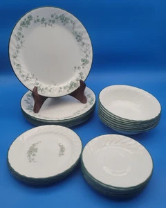 28-teiliges Set Corelle Callaway Efeu Geschirr Teller Schüsseln Dessert Untertassen - Bild 1 von 21
