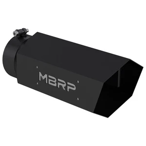 MBRP T5166BLK Stainless Black Coated Hex Round 5 inch Universal Fit Exhaust Tip - Picture 1 of 2