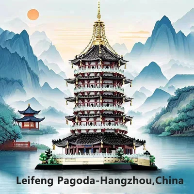 1498pcs Leifeng Tower Pagoda Building Block Set World China Ancient Architecture - Image 1 of 4