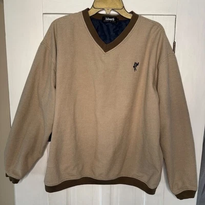 Suéter de golf Ashworth cuello en V grande beige con logotipo de golf con textura para hombre Foto 1 de 4