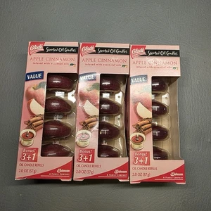 Lot Of 3 RARE 2009 Glade Apple Cinnamon Scented 4 Oil Candle Refills NIB - Picture 1 of 6