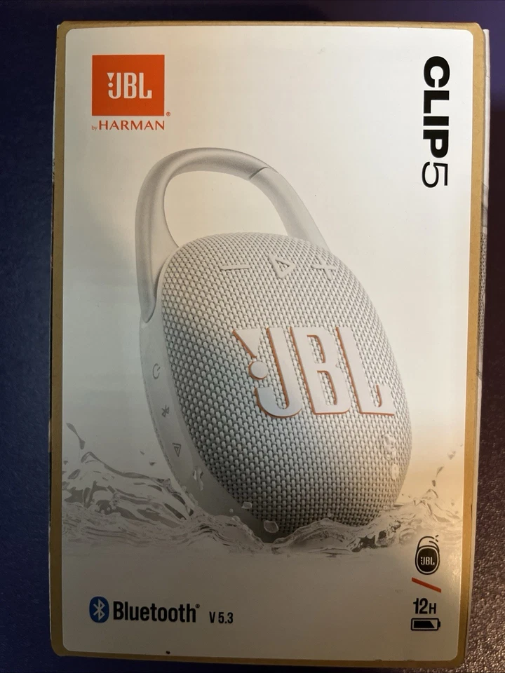 Altavoz Portátil Bluetooth Impermeable JBL Clip 5 I Blanco | Nuevo Foto 1 de 4