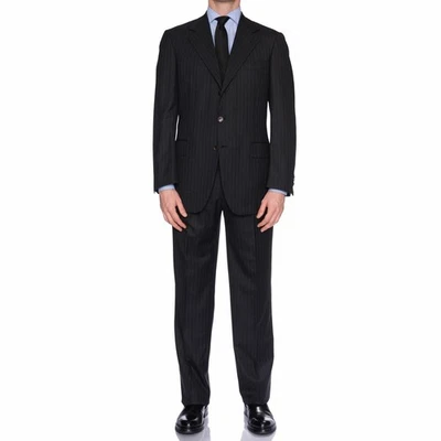 SARTORIA CASTANGIA Dark Gray Striped Wool Super 190's Suit EU 50 NEW US 40 - Image 1 of 4