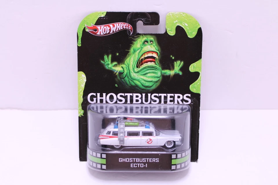 2012 Mattel Hot Wheels HW Retro Culture Ghostbuster Ecto-1 Slimer Card RR Car - Image 1 of 3