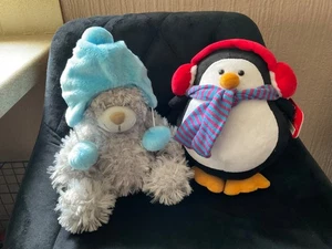 Weihnachtspinguin, 9 Zoll und Teddy, 10 Zoll Plüsch, NEU - Bild 1 von 13