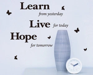 Learn Live Hope Wall Art Quotes Vinyl Sticker, DIY Wall Sticker - HIGH QUALITY - Picture 1 of 8