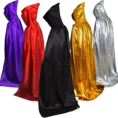 Halloween Costume Hooded Capes for Adults Women Men Long Witch Wizard Cloak  - Image 1 of 4