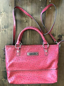 Kim Rogers Textured Strawberry Red Crossbody/Handbag Purse BKH8100 - Picture 1 of 12
