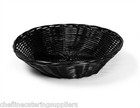 Round Poly-Rattan Basket, Black, Table Service 25x7(H) cm, Naans, Breads