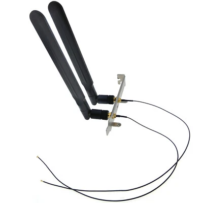 M.2 to RP-SMA Cable 8dBi WiFi Bluetooth Antenna Desktop ATX Rear Network Aerial - Image 1 of 4