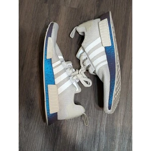 Adidas NMD R1 Primeknit Running Shoes Athletic Sneakers Blue Fade Mens 10.5 READ - Picture 1 of 8