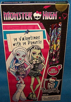 Valentines Day Cards (Box of 14) Monster High with Pencils - Image 1 of 2