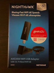 AXE3000 NETGEAR Nighthawk A8000 Tri-Band WiFi6E Wireless USB Adapter NEW !!! - Picture 1 of 1