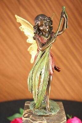 Bronce Bebé Angel Libro Extremo Sujetalibros Art Déco Figura Escultura Decor • 140.21€