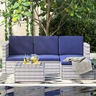Rattan Garden Furniture Corner Sofa Set Lounger Table In/outdoor Patio