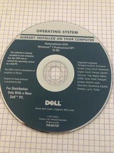 DVD DELL Réinstallation Windows 7 Professionel SP1 32 bit PRO - Photo 1/1