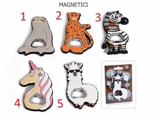 APRIBOTTIGLIE MAGNETICO BRADIPO TIGRE ZEBRA UNICORNO LAMA ANIMALI SIMPATICI 