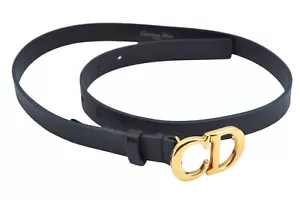 Autentica cintura Christian Dior in pelle misura 75 cm nera CD 1917M - Foto 1 di 10