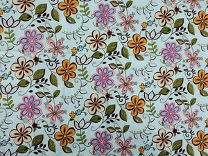 1 Yd Floral Brother Sister Design 2008 Woven Cotton Fabric - Picture 1 of 5
