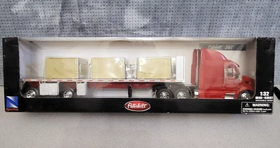 Vtg Peterbuilt Model 387 Long Hauler Collection Condo w Flatbed Trailer 1:32 - Image 1 of 4