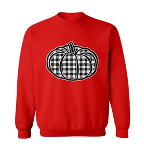Plaid Pumpkin - Patch Picking Autumn Halloween Cute Toddler Crewneck Sweater - Picture 1 of 8