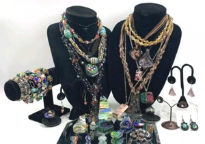 2 Pfund - Kunsthandwerk Glas Schmuck Konvolut Millefiori / Murano Dichroitisch! - Bild 1 von 10