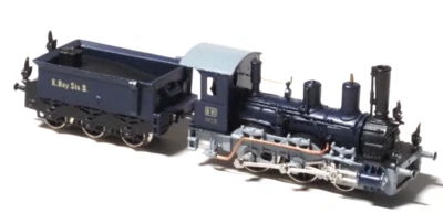 BRASS Railex Z-SCALE  Tristan Class B VI Royal Bavarian Railways in Blue/black - Image 1 of 4