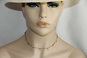 14 kt Gold Plated Chain Necklace with Swarovski Crystals. Gorgeous - Picture 1 of 12