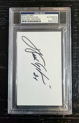 Walter Payton Signed Index Card, Chicago Bears (PSA) Certified - Image 1 of 4