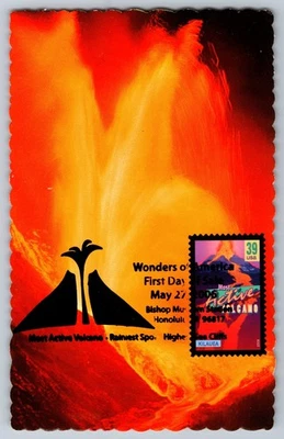 #4067 Most Active Volcano Kilauea FDC Maxi Card w/Pictorial Cancel - Image 1 of 2