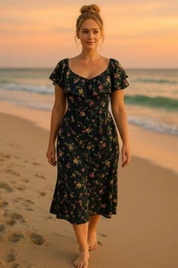 NWT VELVET By Graham & Spencer Taye Tropicana Womens Xtra-Large Floral Dress - Picture 1 of 13