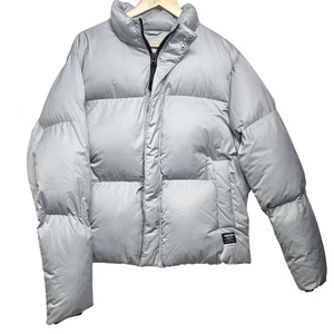 NEW MENS Size Large Nylon QUILTED Puffer Jacket Hudson Jeans Grey - Picture 1 of 7
