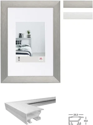 Walther Aluminium-Bilderrahmen Aluline mit Passepartout - Bild 1 von 4