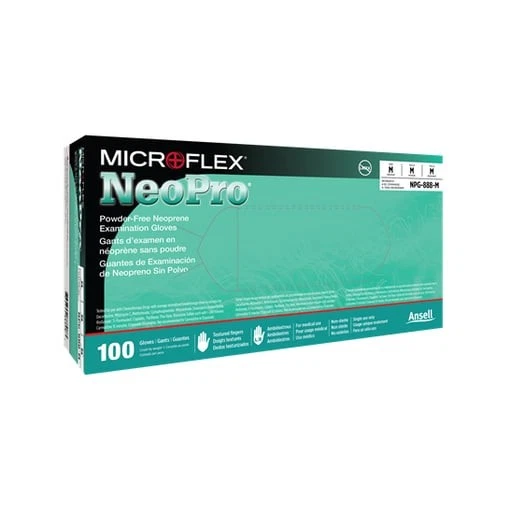 Guantes de cloropreno Microflex NPG-888-M NeoPro verde medio PF 100/Bx Foto 1 de 1