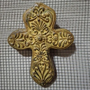 Letrero de arte de pared religioso vintage de tiza de cruz reciclado pintado a mano por mí c - Imagen 1 de 3