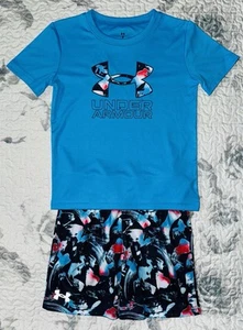 Boys Under Armour Blue/Navy/Multi T-Shirt & Shorts Set Sz/ 5 - Picture 1 of 7
