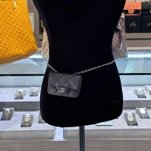 Chanel Belt Chain Pouch Card case (2020) Black Caviar Leather - Picture 1 of 19