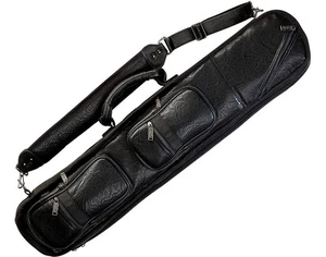 Lucasi LC3 4x8 4B8S Black Leatherette Soft Pool Cue Case with Large Pockets - Picture 1 of 1