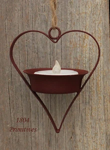 Set of 2 --- Hanging Heart TEA LIGHT Holders w/Tea Light and extra battery - Picture 1 of 2